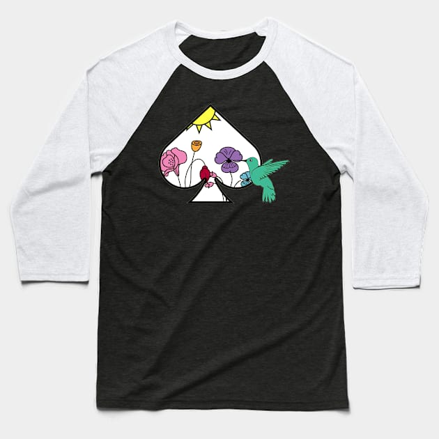 Botanical Spade Baseball T-Shirt by Artristahx